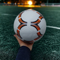 Мяч футбольный (номер 5), резиновый, синий MIC