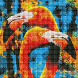 Алмазная мозаика "Оранжевые фламинго", 40х40 см MiC Украина 