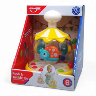 Детская игрушка "Юла: Push & Tumble Toy", с шариками (желтая) HUANGER