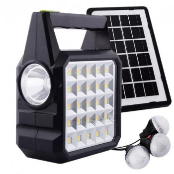 Многофункциональный LED фонарь лампа GD-105 с солнечной панелью, 3 лампочки, павербанк GDTIMES
