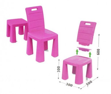 Пластиковый стульчик-табурет (розовый) MiC Украина 
