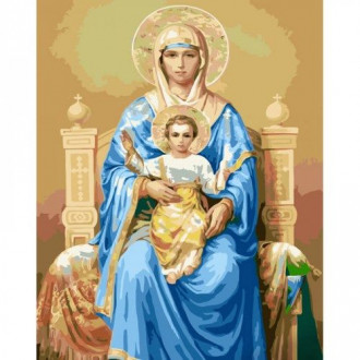 Картина по номерам "Богородица на троне" ★★★★ Strateg Украина