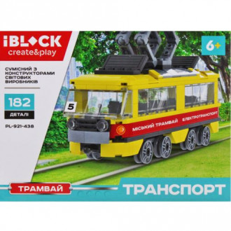 Конструктор пластиковый "Транспорт: Трамвай" iBLOCK