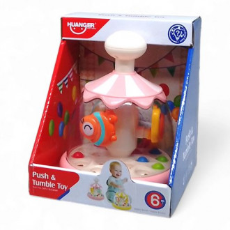 Детская игрушка "Юла: Push & Tumble Toy", с шариками (розовая) HUANGER