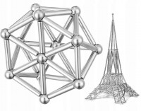 Магнитный конструктор Neo 62 стальных деталей Серебристый в металлической коробке 7127