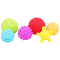 Набор тактильных мячиков-пищалок (6 шт) Bibi Toys