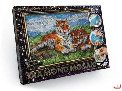 Алмазная живопись "DIAMOND MOSAIC", "Тигры" Dankotoys Украина