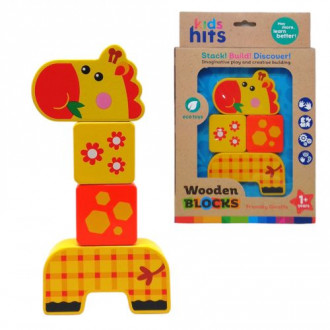 Деревянная игрушка-конструктор "Wooden Blocks: Жираф", 4 элемента Kids hits