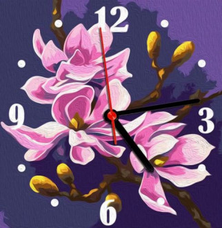 Часы-картина по номерам "Магнолии", 30х30 см Art Story Украина