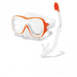 Набор маска и трубка для плавания, оранжевый Intex