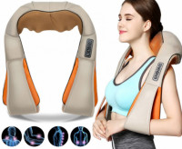 Массажер для шеи роликовый Massager of Neck Kneading с подогревом для дома и автомобиля 12В