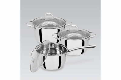 Набор посуды нержавеющий Maestro - 2,5 x 3,4 x 1,8 л (3 шт.) (MR-3519-6M)