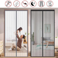 Сетка 210 *100 широкая москитная шторка от комаров и мух на сплошных магнитах на двери 2.10м на 1.00м цвета в ассортименте