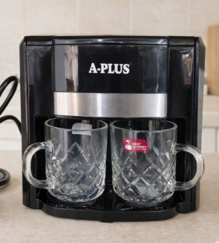Кофеварка капельная A-PLUS 1549 кофемашина 500 Ватт + 2 чашки 150 мл 