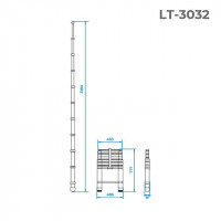 Лестница телескопическая Intertool - 3200 мм х 10 ступеней (LT-3032)
