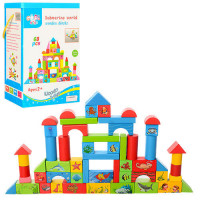 Деревянная игрушка Городок MD 0657 68дет, в коробке конструктор из дерева