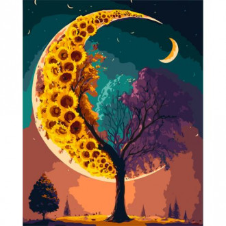 Картина по номерам "Луна в цветах" 40x50 см Origami Украина