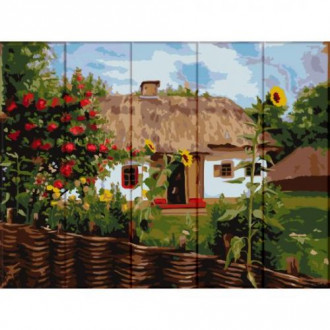 Картина по номерам на дереве "Домик в деревне" Art Story Украина