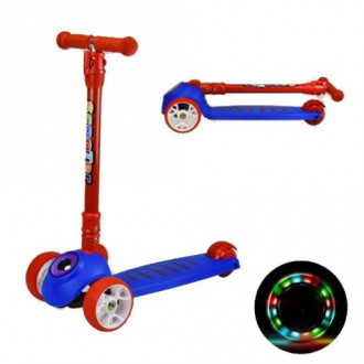 Самокат детский 4-х колесный "Scooter", синий, со светом MIC