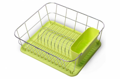 Сушилка для посуды Kamille - 370 x 330 x 135 мм зеленая (0763A)
