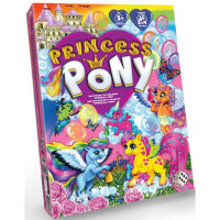 Настольная яркая игра &quot;Princess Pony&quot; по ходам в коробке поле фишки кубик на украинском языке DTG96 Пони