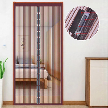 Сетка 210 *100 широкая москитная шторка от комаров и мух на сплошных магнитах на двери высота 2.10м  ширина 1.0 метра  цвета в ассортименте