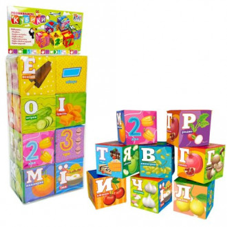 Мягкие кубики с буквами "Еда" (8 шт) Fun Game Украина