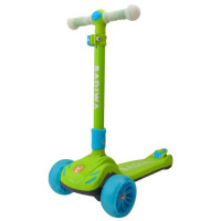 Самокат детский 3-х колесный &quot;Scooter&quot; зеленый, со светом, руль с фонариком MIC